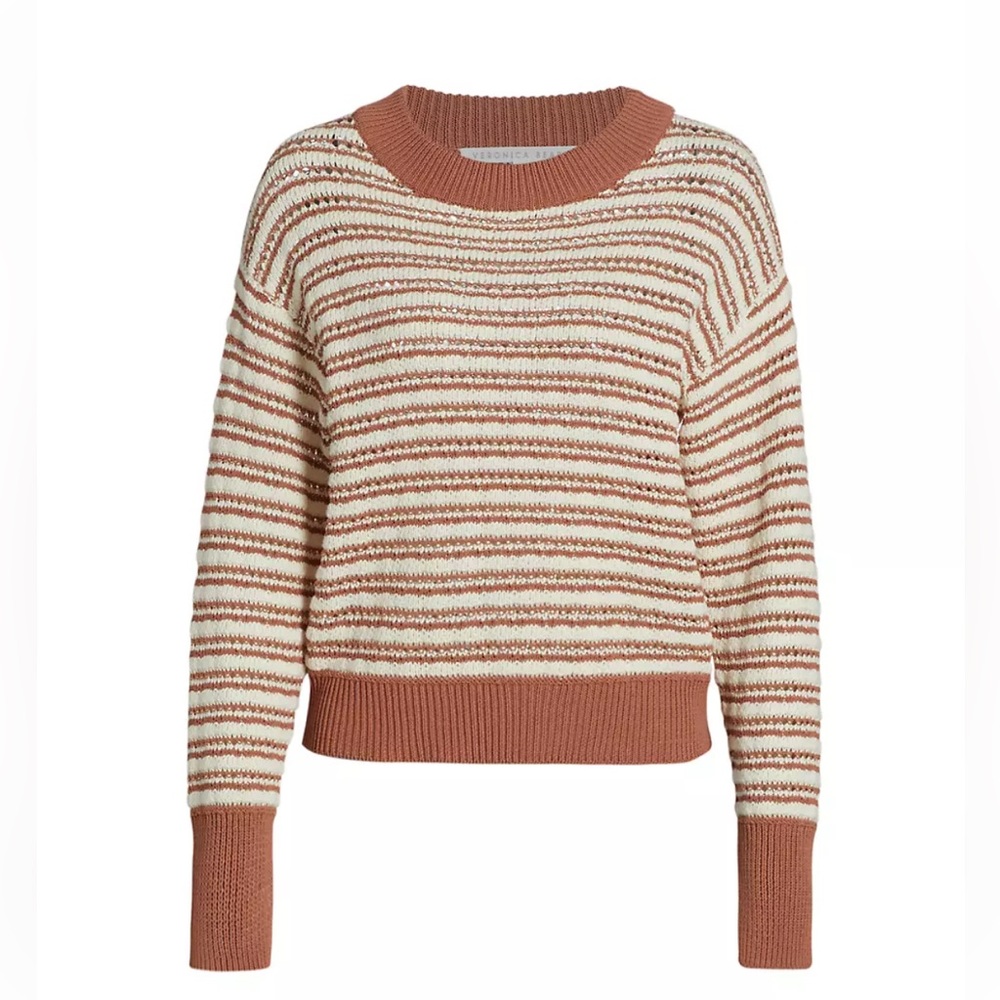 Veronica Beard Bisa Striped Crewneck Sweater